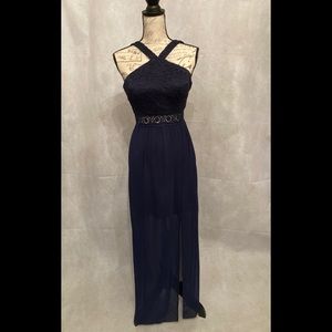 Evening Navy Blue Dress